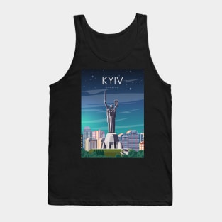 Kyiv Kiev Ukraine Motherland Monument Vintage Minimal European City Travel Poster Tank Top